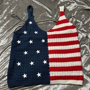 American Flag Knit Tank Top